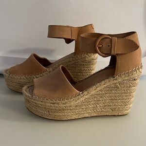 Marc Fisher LTD nude leather, 4” platform wedges. Brand new, never worn. Size 7.
